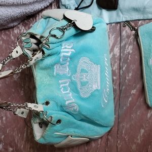 Baby blue Juicy Couture Sachel and wallet set with dust bag